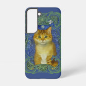 Schattige katje in Art Nouveau stijl Samsung Galaxy Hoesje (Achterkant)