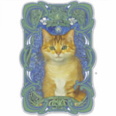 Schattige katje in  Art Nouveau stijl Sticker (Voorkant)