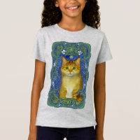 Schattige katje in  Art Nouveau stijl