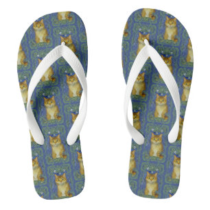 Schattige katje in  Art Nouveau stijl Teenslippers