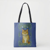 Schattige katje in  Art Nouveau stijl Tote Bag (Voorkant)