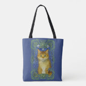 Schattige katje in  Art Nouveau stijl Tote Bag (Achterkant)