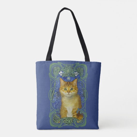 Schattige katje in  Art Nouveau stijl Tote Bag (Achterkant)