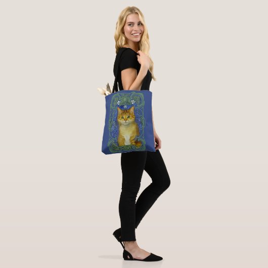 Schattige katje in  Art Nouveau stijl Tote Bag (Op model)