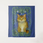 Schattige katje in  Art Nouveau stijl Wandkleed (Voorkant)
