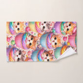Schattige katjes en cupcakes, badhanddoek handdoek (Handdoek)