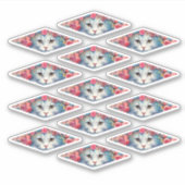 Schattige katjes met bloemen sticker (Voorkant)