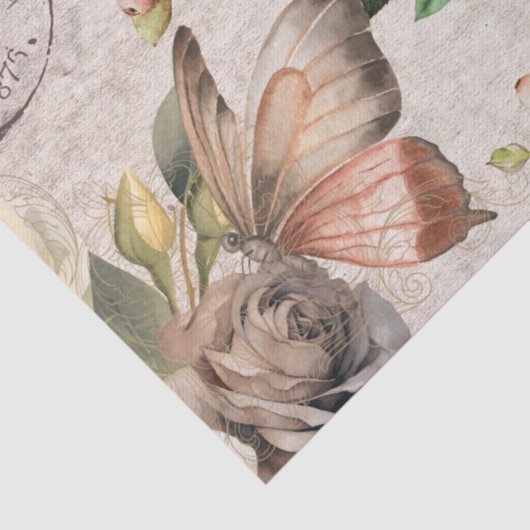  schattige katjes zittend Botanisch rustiek Tissuepapier (Detail)