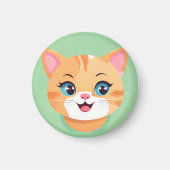 Schattige katkitten Gezicht huisdieren Verjaardags Magneet (Voorkant)