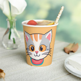 Schattige katkitten Gezicht huisdieren Verjaardags Papieren Bekers