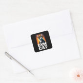 Schattige kattebak in Tracksuit Vierkante Sticker (Envelop)