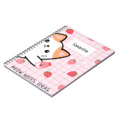 Schattige Katten aardbei Notitieboek (Linkerzijde)