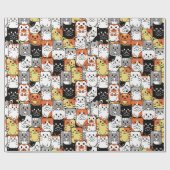 Schattige katten cadeaupapier (Vlak)