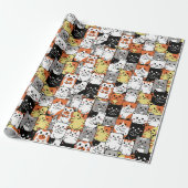 Schattige katten cadeaupapier (Uitgerold)