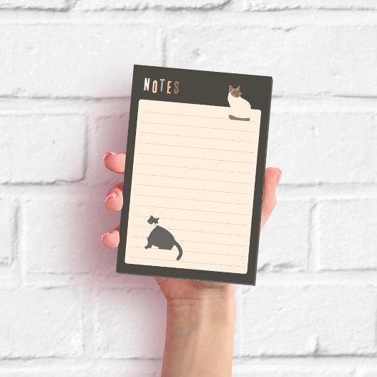 Schattige katten donkergrijs gelinieerd post-it® notes
