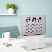 Schattige Katten Drie Wijze Kittens met Pootafdruk Sticker (Laptop op bureau)