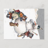 Schattige katten Een Snowman bouwen Briefkaart (Voorkant)