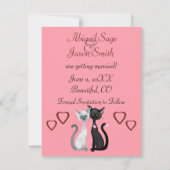 Schattige katten en harten redden de datum trouwbe save the date (Achterkant)