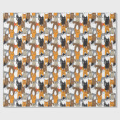 Schattige katten en kattendeksel cadeaupapier (Vlak)