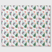 Schattige katten en kerst cadeaupapier (Vlak)
