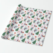 Schattige katten en kerst cadeaupapier (Uitgerold)