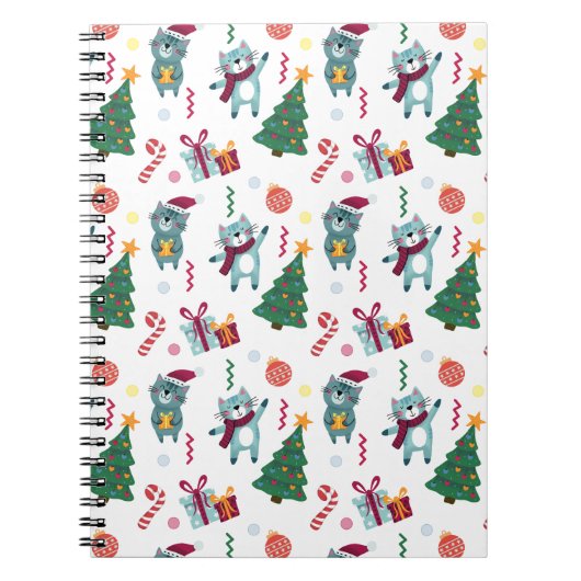 Schattige katten en kerst notitieboek (Voorkant)