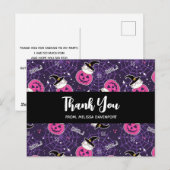 Schattige katten en pompoenen Halloween-patroon da Briefkaart (Voorkant / Achterkant)
