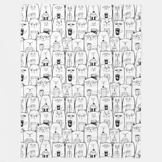 Schattige katten fleece deken (Voorkant)