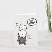 Schattige katten gefeliciteerd kaart (Voorkant)