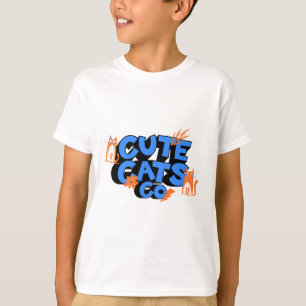 Schattige Katten Gelukkig Plezierige Kunst T-shirt