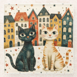 Schattige Katten Glazen Onderzetter