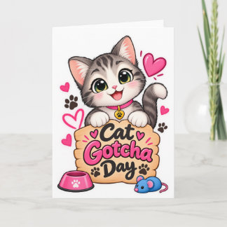Schattige Katten Gotcha-dag Kaart