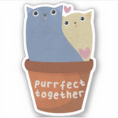 Schattige katten grap: perfect samen sticker (Voorkant)