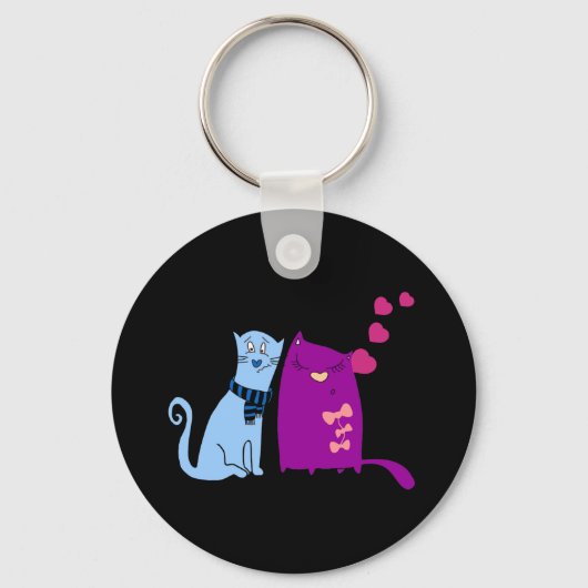 Schattige katten houden van design sleutelhanger (Voorkant)