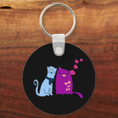 Schattige katten houden van design sleutelhanger (Voorkant)