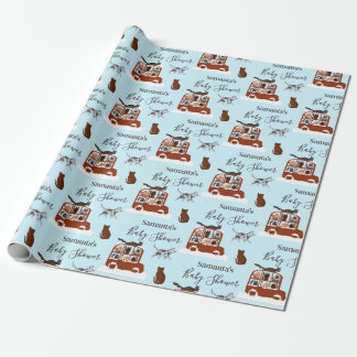 Schattige katten in auto Winter verjaardag baby ca Cadeaupapier