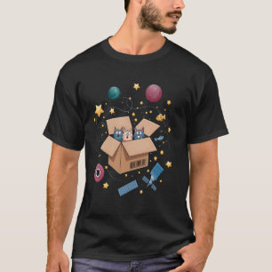 Schattige katten in de ruimte Funny ironische kat T-shirt