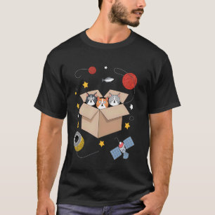 Schattige katten in de ruimte, grappige ironische t-shirt