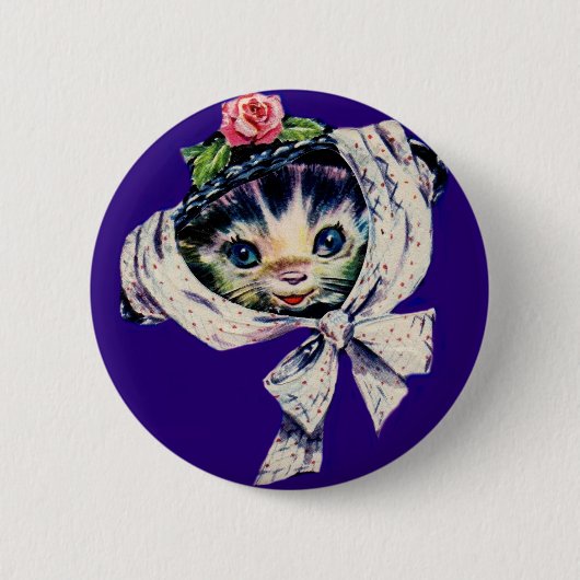 schattige katten in een kattenkatje ronde button 5,7 cm (Voorkant)