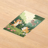 Schattige katten in het spel – Pure Garden Joy Acryl Uitnodigingen (Laagn)