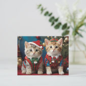 Schattige katten in Santa Hats Feestelijk Briefkaart (Staand voorkant)