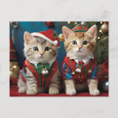 Schattige katten in Santa Hats Feestelijk Briefkaart (Voorkant)
