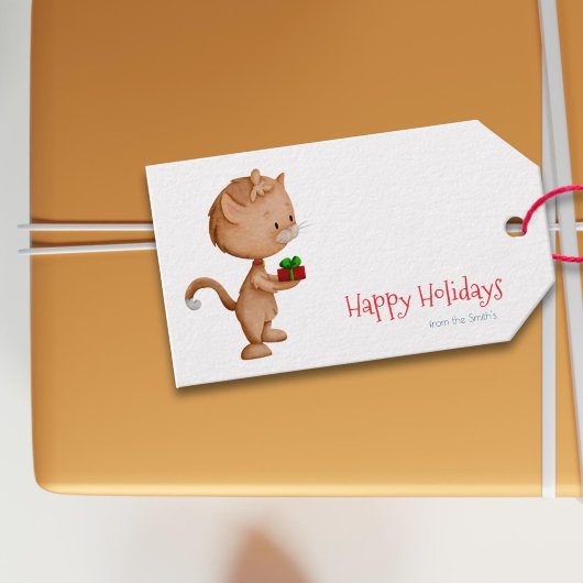 Schattige Katten Kerst Vakanties Cadeaulabel