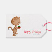 Schattige Katten Kerst Vakanties Cadeaulabel (Voorkant (Horizontaal))