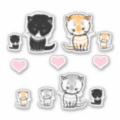 Schattige katten Kittens Tuxedo, Oranje tablet, gr Sticker (Voorkant)