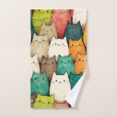Schattige katten | Kleurrijk Cartoon ontwerp Bad Handdoek (Handdoek)