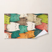 Schattige katten | Kleurrijk Cartoon ontwerp Bad Handdoek (Handdoek)