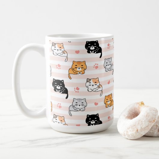 Schattige katten koffiemok (Met donut)