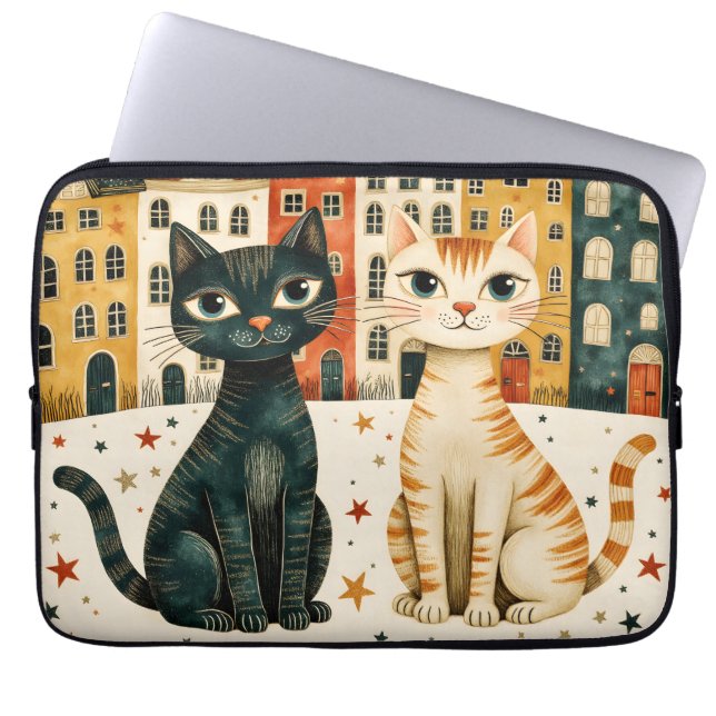 Schattige katten  laptop sleeve (Voorkant)