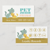 Schattige Katten Loyalty Rewards Pet Sitting Servi (Voorkant / Achterkant)